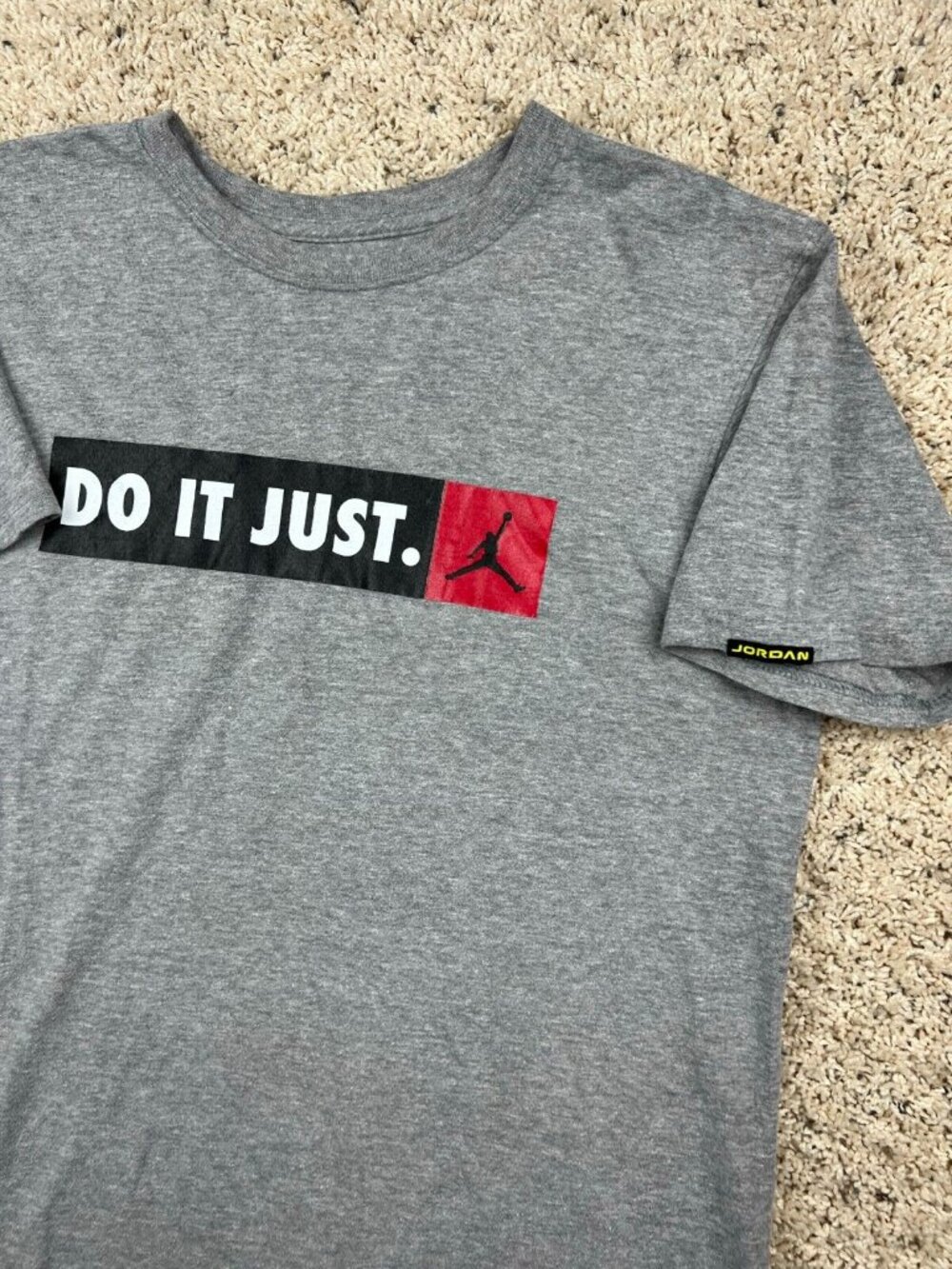 Nike Air Jordan T Shirt Adult Medium M Jordan Jumpman Grey Mens DO IT JUST